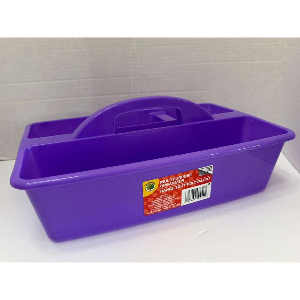 Teaching Tree Purple Multipurpose Organizer Caddy 4 Compartment Plastic Tote